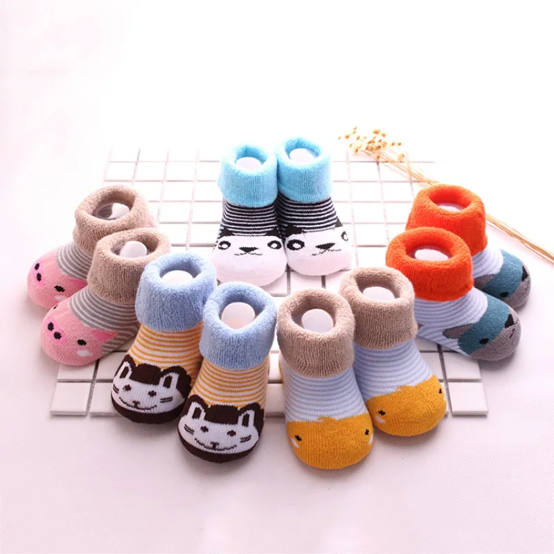 5 пар, милые хлопковые носки для маленьких девочек и мальчиков, Calcetines, малыш новорожденный младенец, нескользящие носки-тапочки с резиновой подошвой
