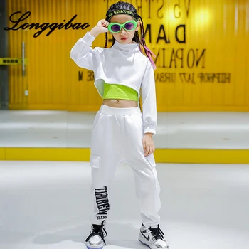 

Children's jazz dance costumes children's girls hip-hop dance hip-hop dance clothes exposed navel suits tide clothes costumes