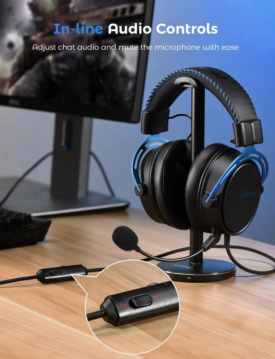 Wired Headphones Mpow/Soulsens Air SE Gaming 3.5mm With Noise Canceling Mic