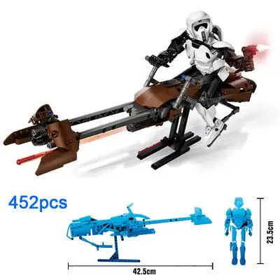 Звездные войны Tie Fighter AT-TE Walker Дарт Вейдер замок фигура Строительные блоки кирпичные игрушки для детей - Цвет: Светло-зеленый