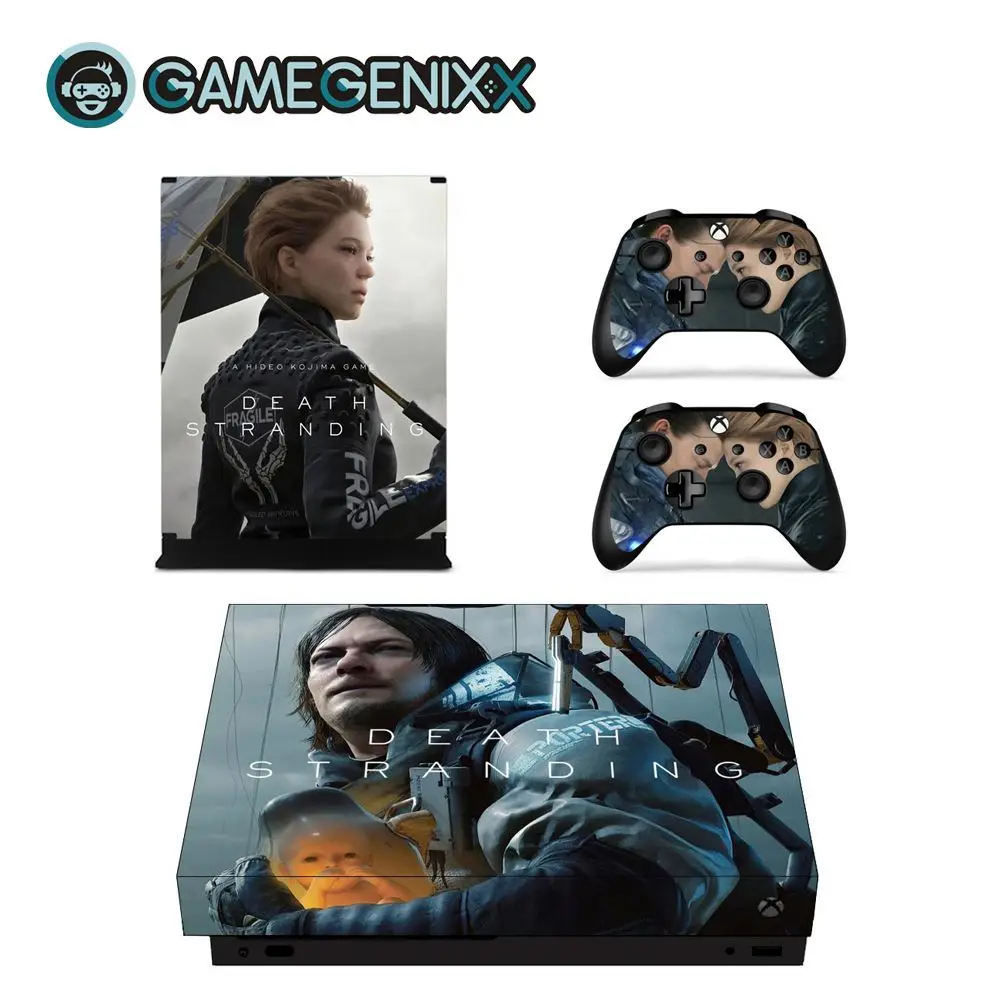 Защитная виниловая наклейка GAMEGENIXX для консоли Xbox One X и 2 контроллеров-Death Stranding