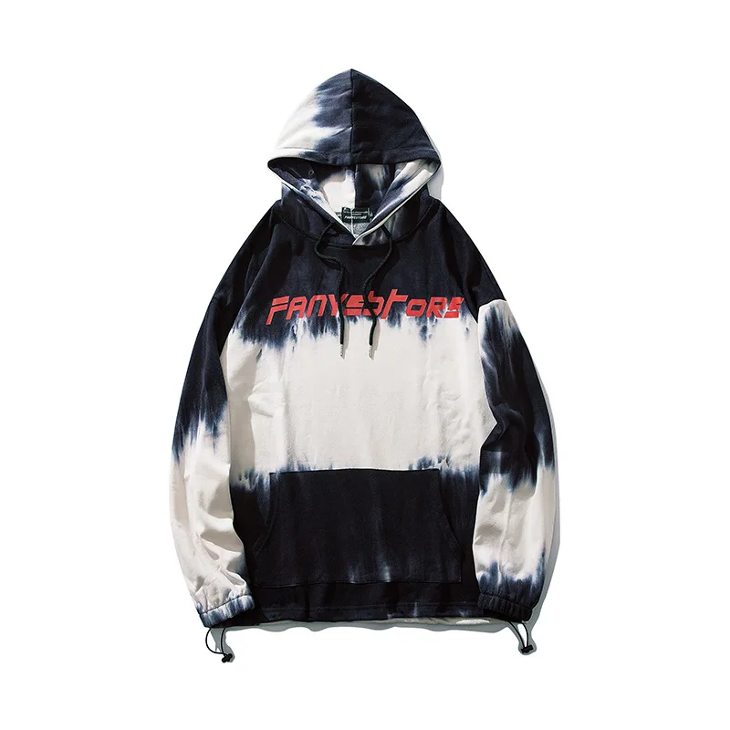 FY641 black ICPANS High Street толстовки с капюшоном для мужчин хип-хоп свободное градиентное граффити принт модные пуловеры толстовки для мужчин - Цвет: FY641 black
