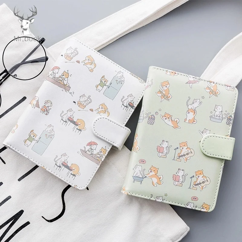 Милая собака кошка печать кожа портативный ноутбук Kawaii Мультфильм ручная книга дневник планировщик Блокнот Журнал Подарки