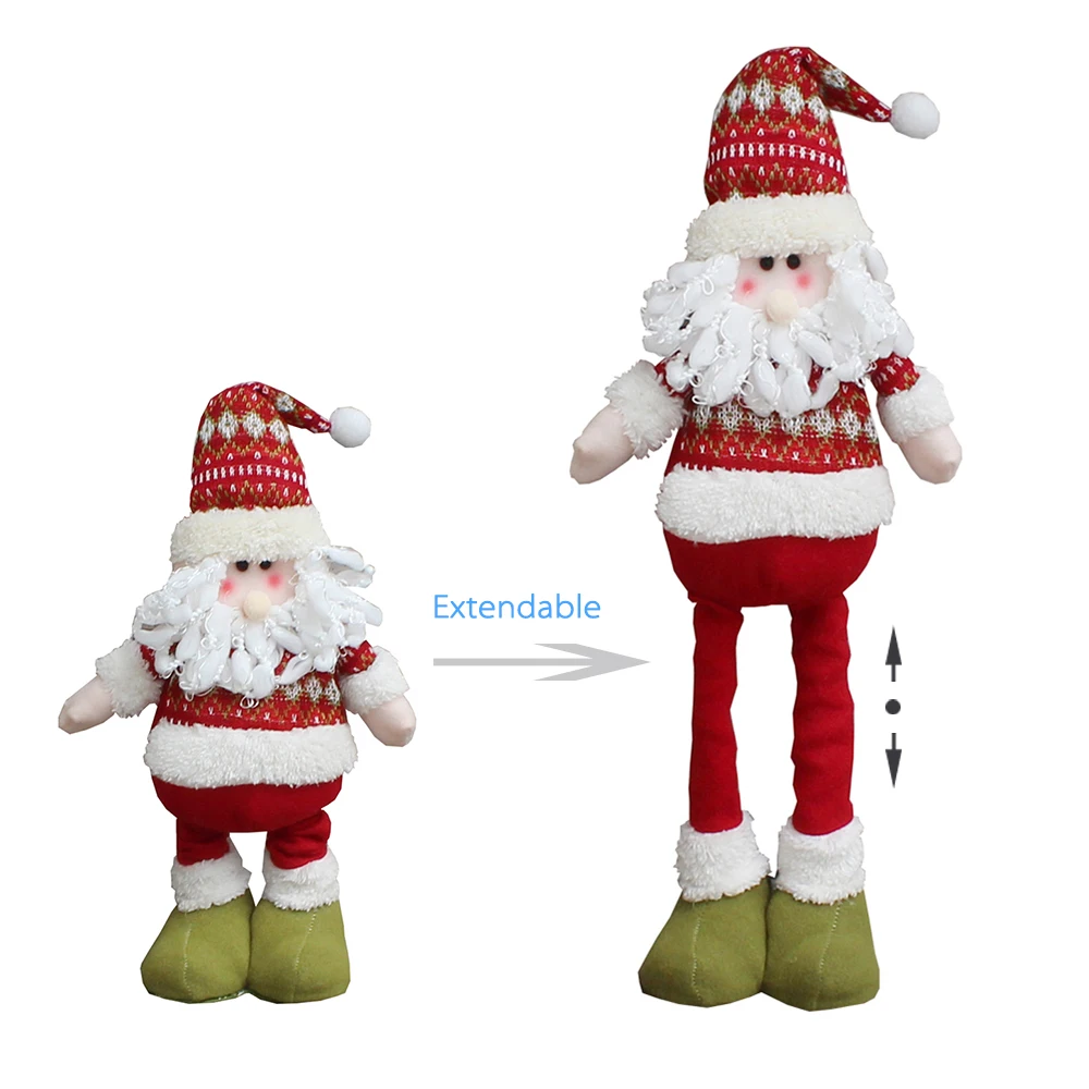 

Christmas Decor Extendable Standing Doll Toy Cute Santa/Snowman/Reindeer X'mas Gift Party Christmas Decoration For Home