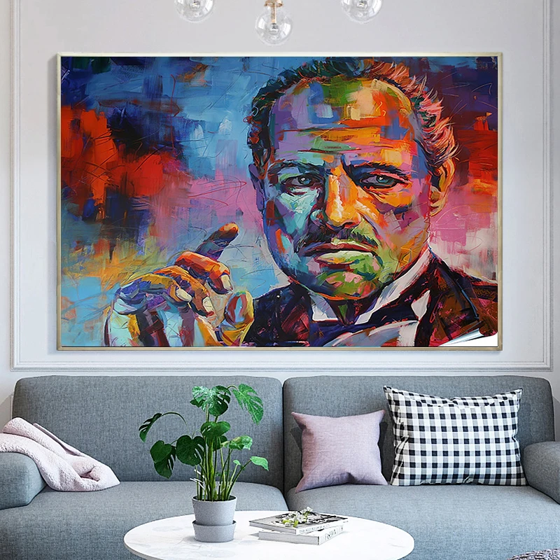 

Classic Movie Godfather Art Poster Canvas Painting Wall Colorful Portrait Pictures Posters and Prints for Living Room Home Decor