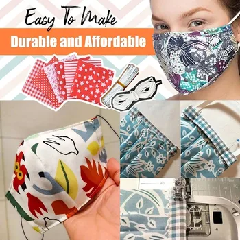 

Face Cover Material Diy Fabric Face Cover Kit Handmade Material Set For Masks Fabric Mouth Elastic Band Nose Bridge Suits Fast