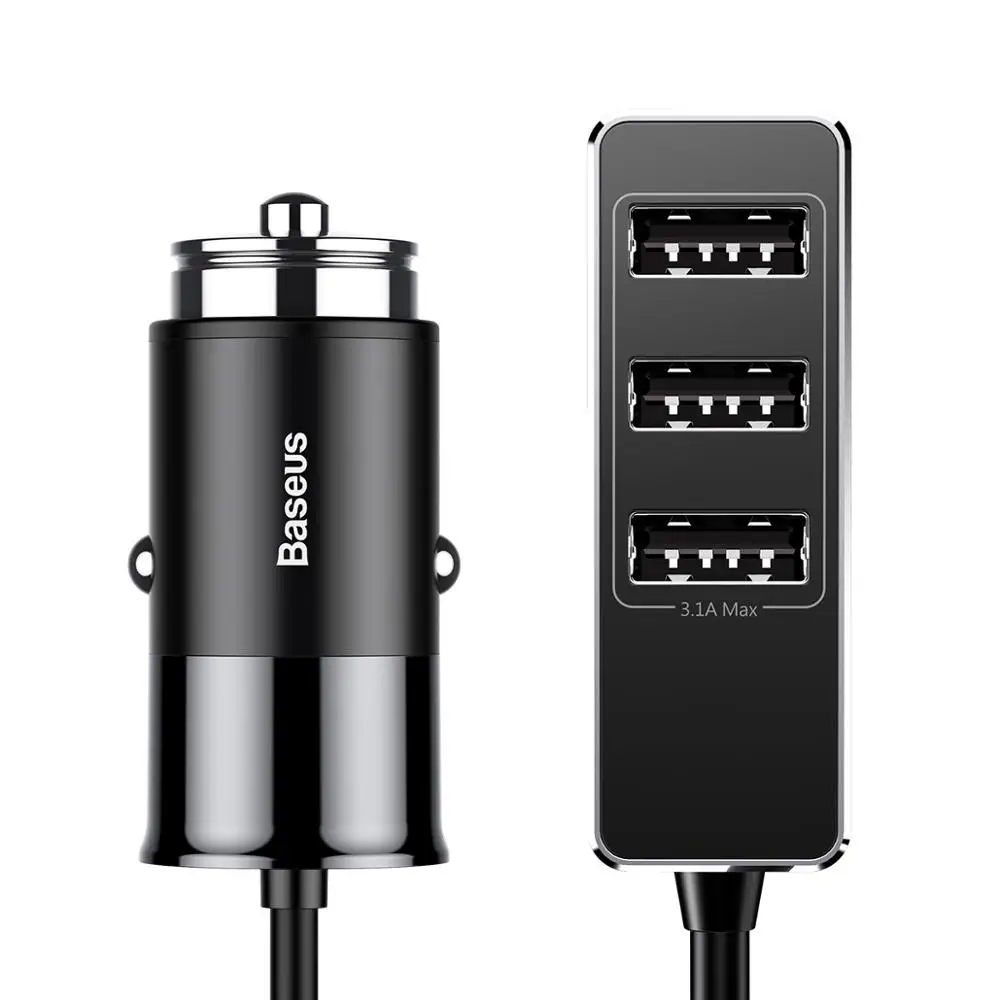Baseus 5V 5.5A быстрое автомобильное зарядное устройство 4 usb порта выход для iPhone iPad samsung планшета мобильного телефона автомобильное USB зарядное устройство адаптер зарядки - Название цвета: black