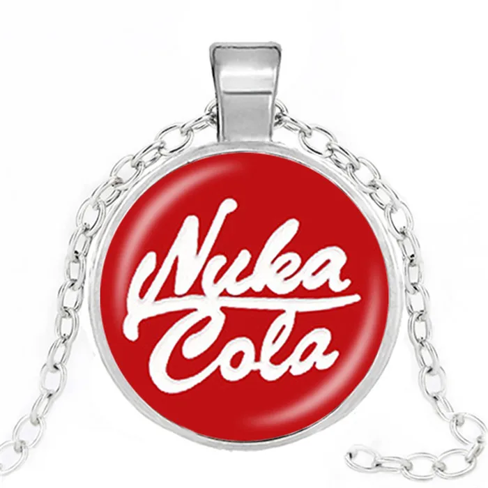 Новинка, ожерелье Fallout Nuka Cola llavero из стекла и сплава, мужское и женское ожерелье с подвеской, модное ювелирное изделие, рождественские подарки