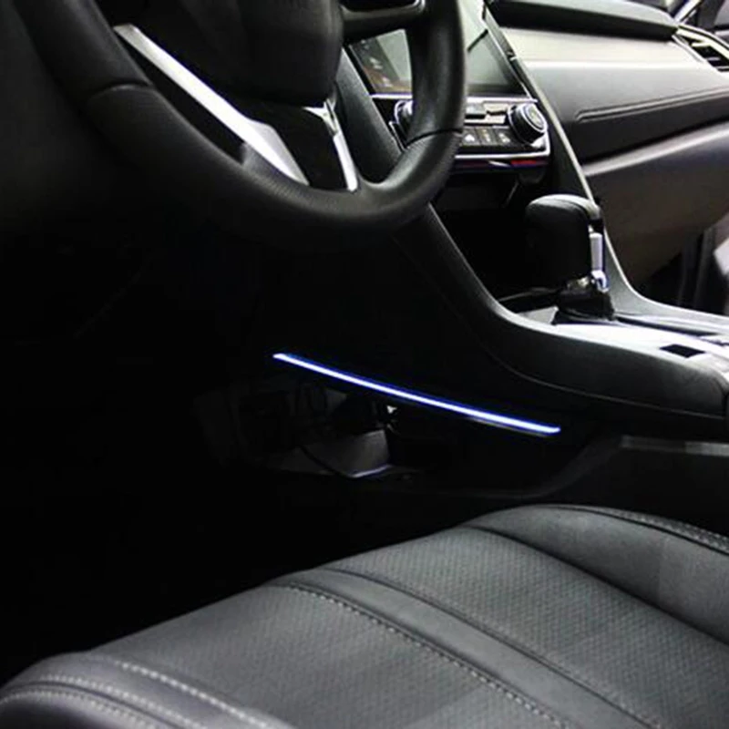 Атмосферный светильник, интерьерный светильник для Honda Civic, внутренняя центральная консоль, синий светодиодный светильник, атмосферная лампа