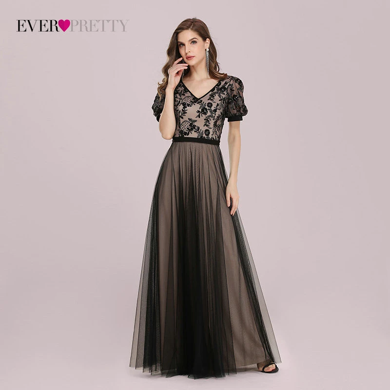 Элегантные вечерние платья с блестками Ever Pretty A Line v образным вырезом и коротким