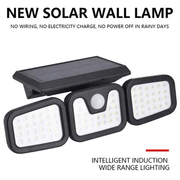 

Three-sided lighting 74 LED outdoor solar light human motion sensor wall light waterproof solar light fluorescent lamp garden