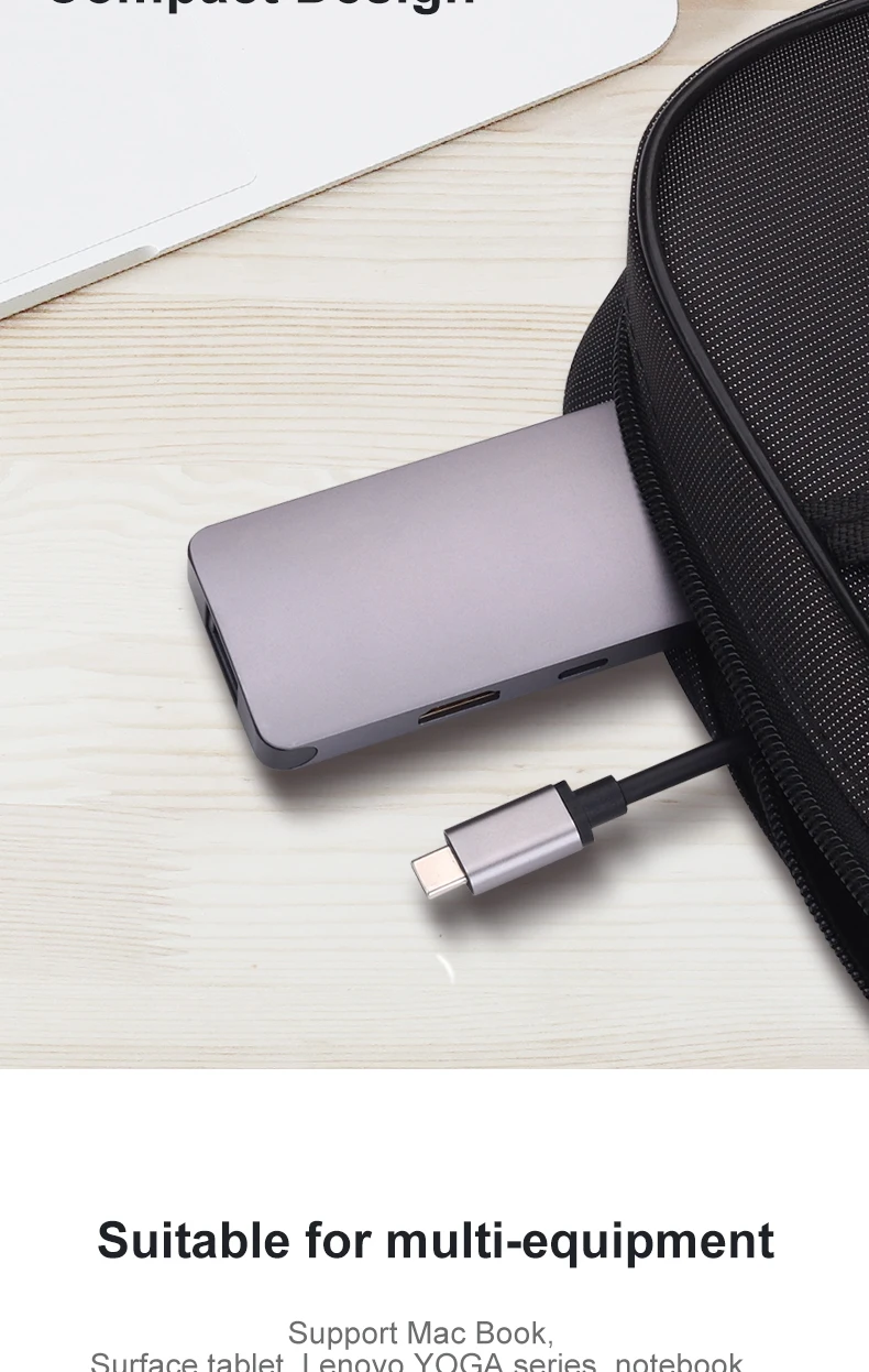 OFCCOM концентратор USB type C до 3,0 USB HDMI RJ45 usb-хаб для MacBook Pro Аксессуары USB разветвитель мульти 5 портов type C концентратор USB-C