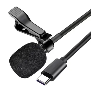 

USB Lavalier Microphone Type-C 35Hz~18kHz Collar Clip-on Microphone for PC AXYF