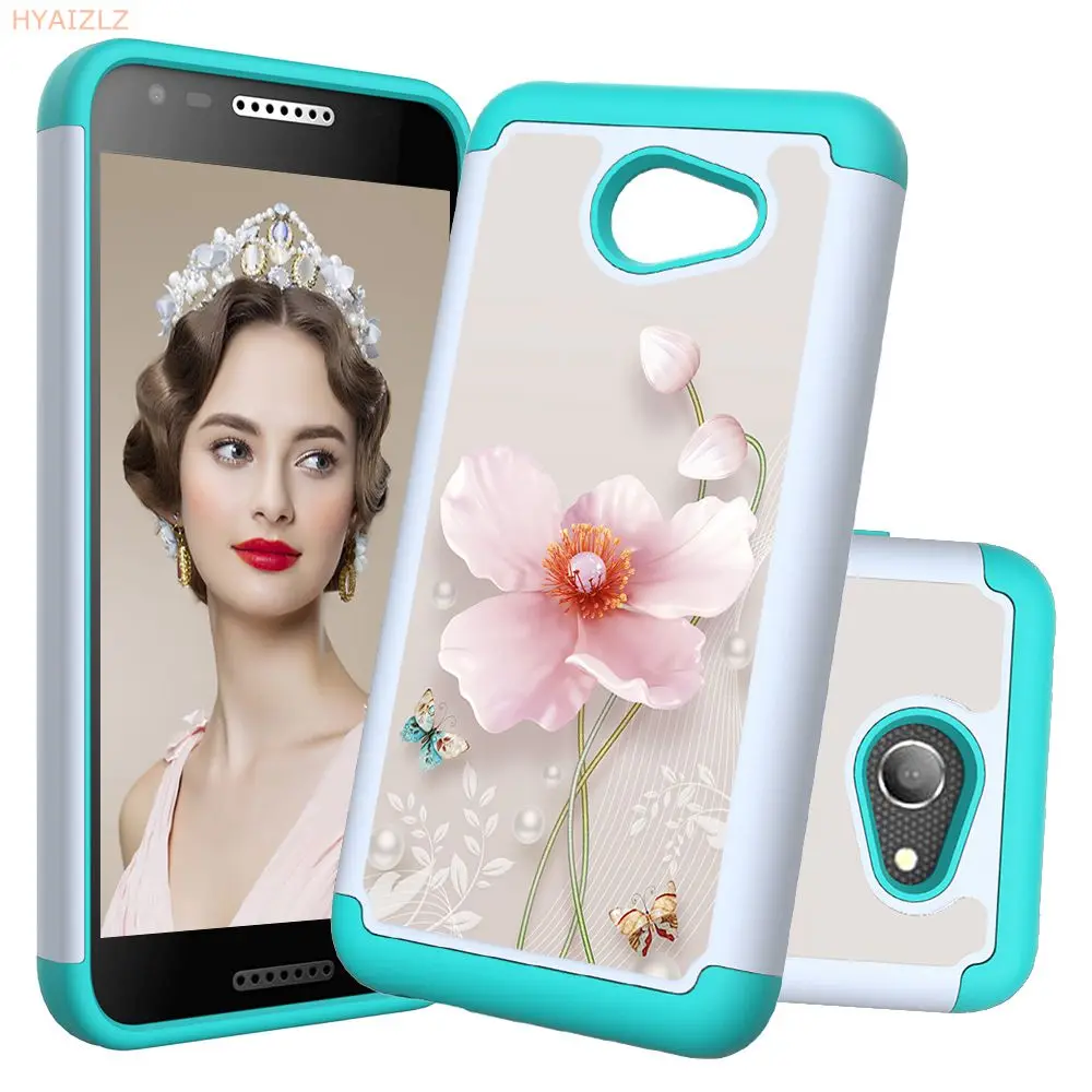

Case for Alcatel A30 Tetra Cute Painted Dual Layer Shockproof Back Cover for Alcatel 1X Evolve TCL LX IdealXtra 2018 Phone Shell