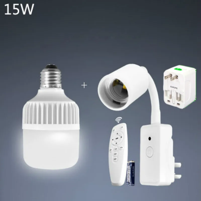 15w white light Гибкий E27 цоколь лампы светильник держатель конвертер удлинитель конвертер дистанционного затемнения детский Ночной светильник переменного тока 110-220 В US/UK/штепсельная вилка европейского стандарта - Испускаемый цвет: 15w white light