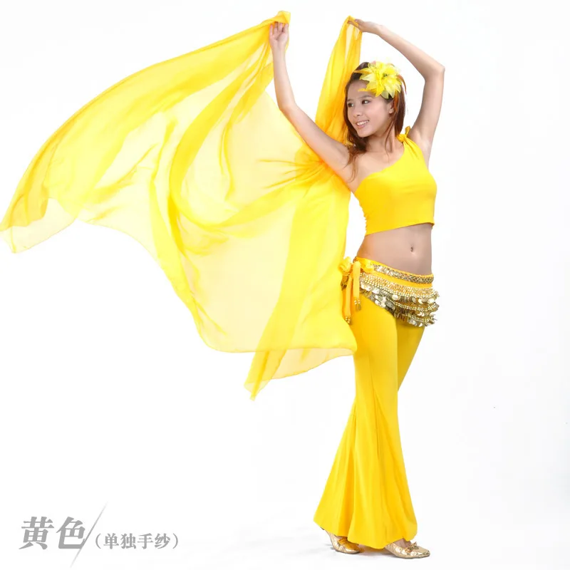 Индийский Оранжевый танец живота костюм современный Восточный BellyDancing пряжа шарф для женщин BellyDance костюм сценическое шоу шаль для танцев - Цвет: yellow