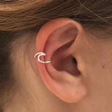 Hfarich, панк, волнистые серьги для женщин, минималистичные геометрические серьги с ушками, богемные серьги в стиле пирсинга, pendientes