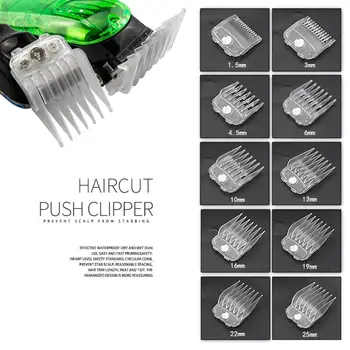 

10 Pcs/set Oil Head Electric Clippers Magnet Caliper Transparent Limit Comb Hair Clipper Tooth Guides Combs Cutting Tool