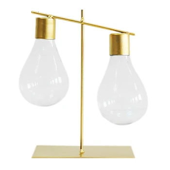 

Modern Gold Bulb Shape Vase Creative Hydroponic Plant Transparent Vase Glass Tabletop Plant Terrarium Vaso For Home Wedding Vase