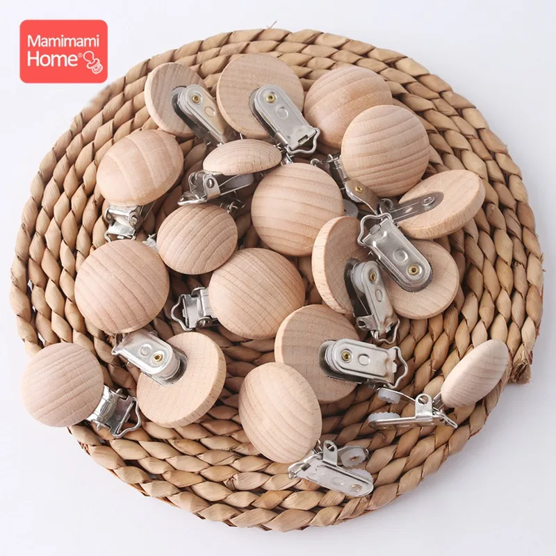 

Mamihome 50pc Wooden Pacifier Clips Beech Wooden Teether Metal Clips Bpa Free Soother Clasp Wooden Blank Nipple Holder Chain Toy