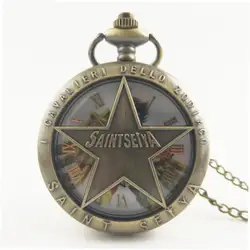 Большая резной, в виде звезды стимпанк карманные часы винтажные античные круглые кварцевые часы с циферблатом цепь ожерелье кулон часы для