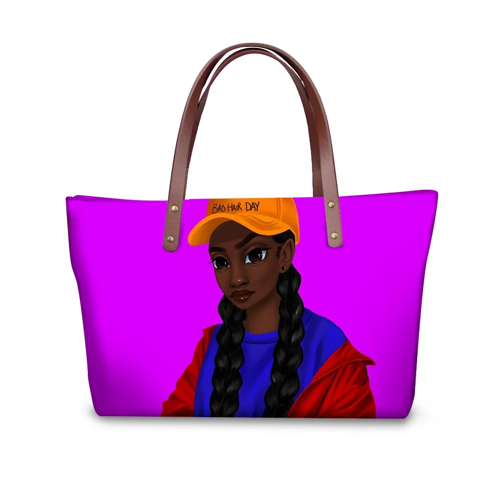 FORUDESIGNS/женские ручные сумки и сумочки для черных женщин, художественные сумки в Африканском и американском стиле для девочек, женские сумки с принтом, 2 шт./компл., летняя пляжная сумка - Цвет: YQ4096AL