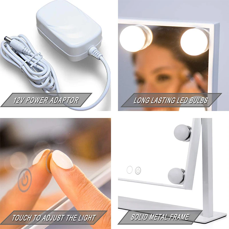  Hollywood Style Cosmetic Makeup Mirrors with Lights Lighted Vanity with 12x3W Dimmable LED Bulbs an - 33045453027