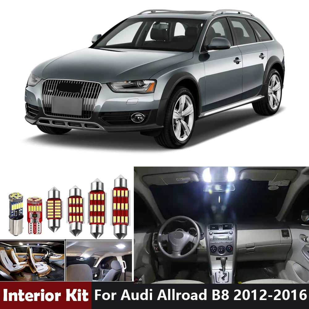 

20pcs White Canbus Car LED Bulbs Interior Lighting Kit For Audi Allroad B8 2012-2016 Dome Trunk Vanity Mirrors Light