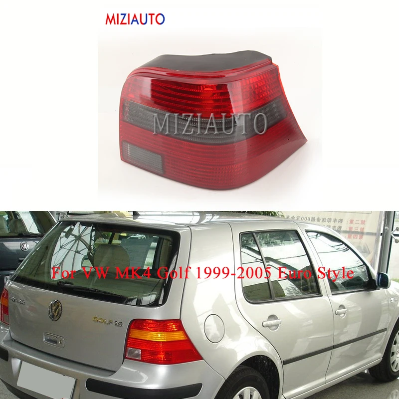 

MIZIAUTO 1PCS Rear Tail Light for VW MK4 Golf 1999-2005 Euro Style Red Smoke Tail Lights Rear Bumper Light New Brake Light