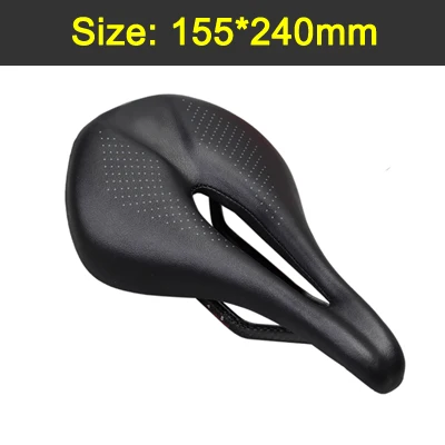 black 155x240mm Велосипедное карбоновое седло без логотипа, полностью из углеродного волокна, для гонок, шоссейного велосипеда, переднее седло для велосипеда, запасное легкое сиденье, подушка питания - Цвет: black 155x240mm