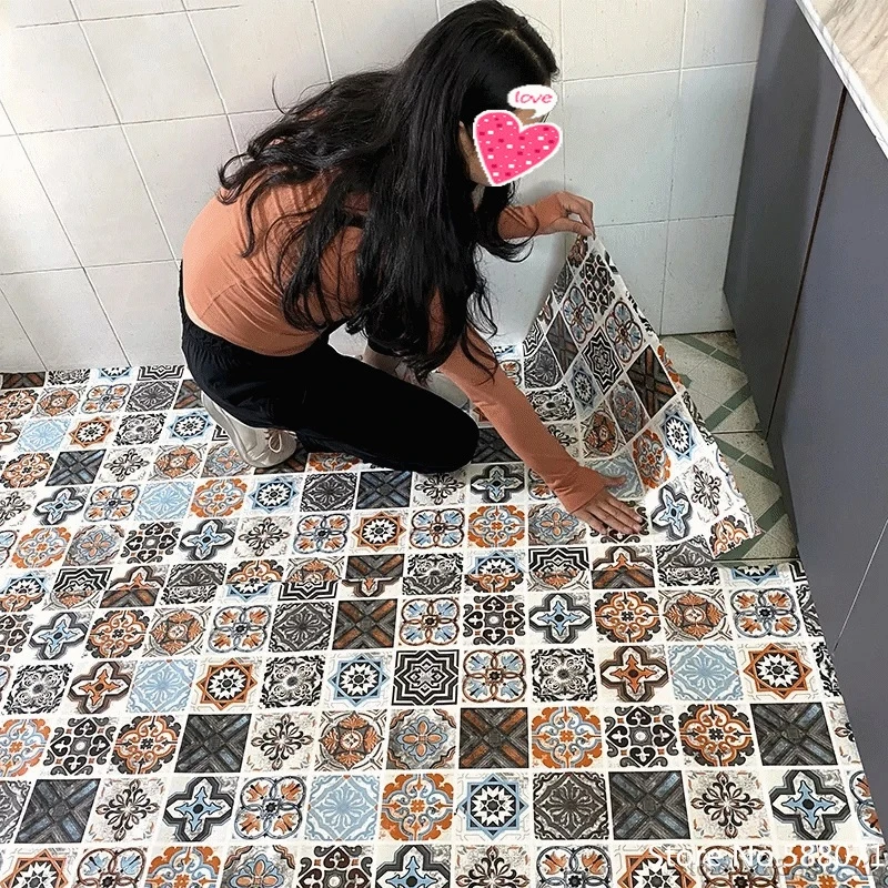 Kalınlaşmak banyo mutfak kaymaz zemin karo Sticker kendinden yapışkanlı  duvar kağıdı su geçirmez yatak odası oturma odası vinil zemin  çıkartmaları|Duvar Kağıtları| - AliExpress