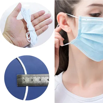 

50m Mouth Mask Elastic Line Band Mask Rope Rubber Band String Mask Ear Cord With Nose Wire Bent Handmade Mask Accessories