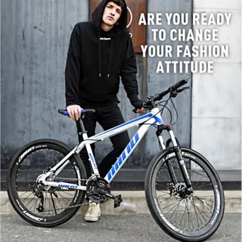 

Free Delivery 24/27/30 Speed Mountain Bike Double Disc Brakes Bicycle Cycling Aluminum Alloy Variable Speed Bicycle