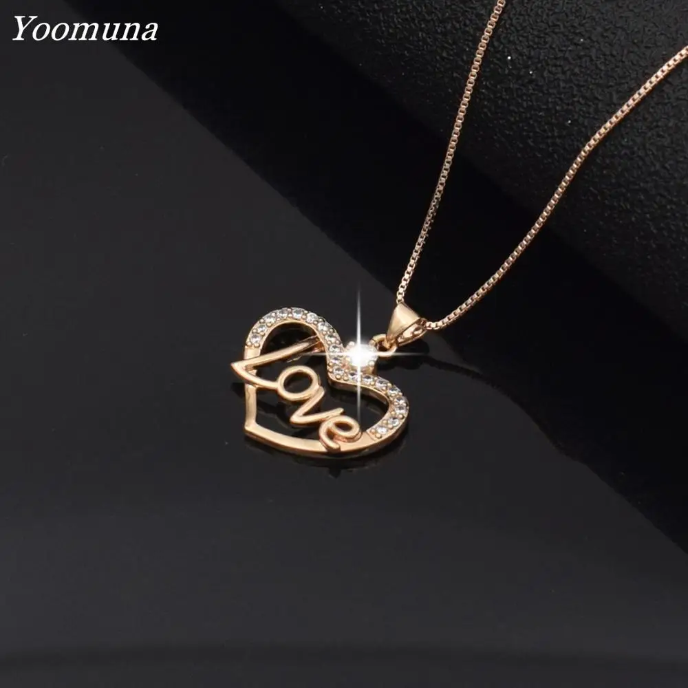 Женское элегантное длинное ожерелье цепь из розового золота подвеска в форме