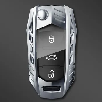 Custodia per chiave auto per Volkswagen VW Polo Tiguan Passat B5 B6 B7 Golf EOS 4 5 6 Scirocco Jetta MK4 MK6 Octavia accessori per sedili - Custodia per chiave auto per Volkswagen VW Polo Tiguan Passat B5 B6 B7 Golf EOS