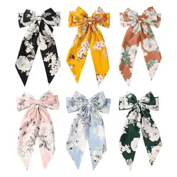 6 Colors Fashion Personality Plain Satin Bows Hair Clips Silk Hair Clip Relaxed And Comfortable Hair Clip Headware Hair Accesso