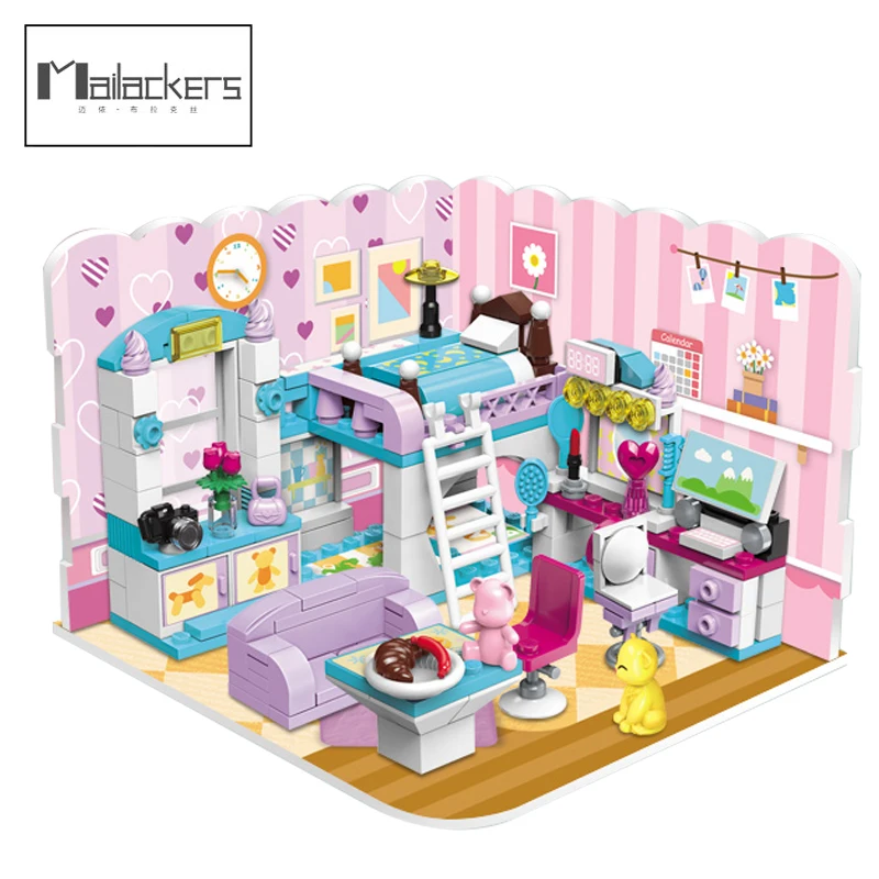 Mailackers друзья дом спальня кухня город строительные блоки Друзья для девочки 3 в 1