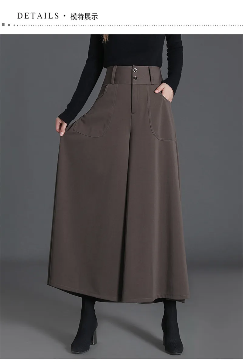 Fashion Women Pants Spring Autumn Wide Leg Trouser For Women High Waist Loose Button Pants Plus Size 4xl Outwear OL H286
