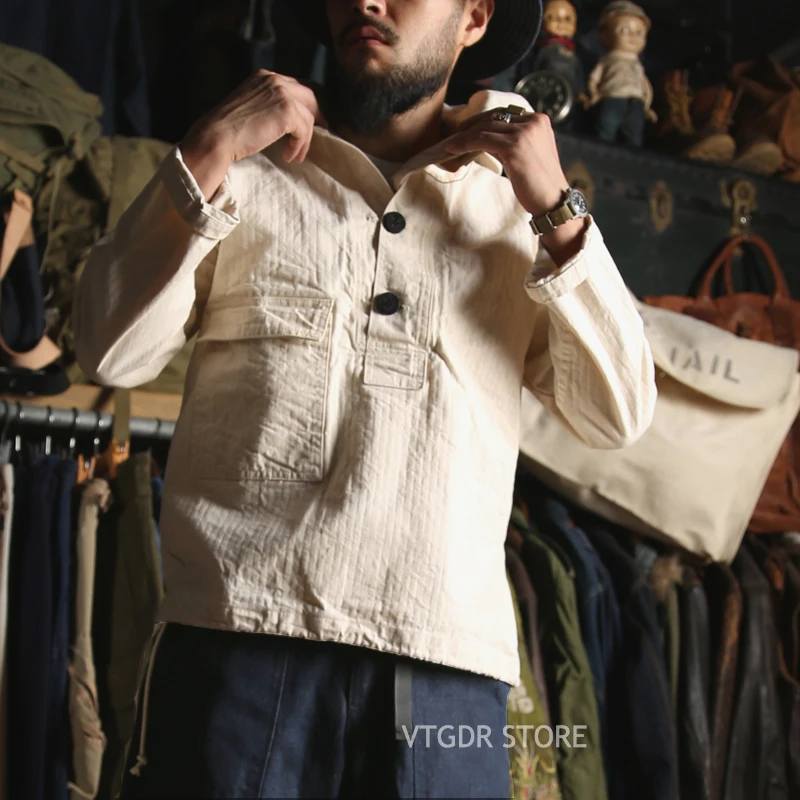 Винтажный Bronson 1930s USN Dungaree Smock Submariner пуловер парка свободная посадка