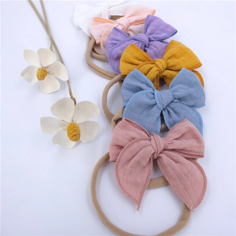 4 PiècesBandeaux Bébé, Bandeau Fleur Mini Rose, Nœuds Pour Bébés