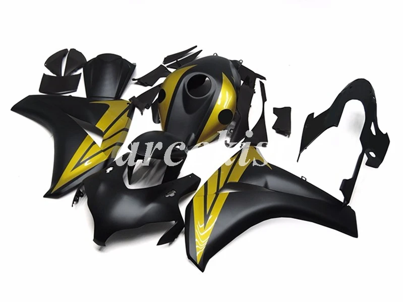 ABS инъекции мотоцикл обтекатели комплект Подходит для Honda CBR1000RR 2008 2009 2010 2011 1000RR 08 09 10 11 Комплект черного и золотого цвета