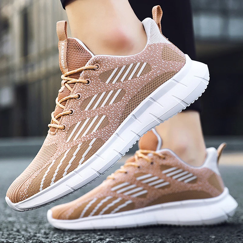 Мужские кроссовки для пробежек 45 больших размеров дышащие модные активного