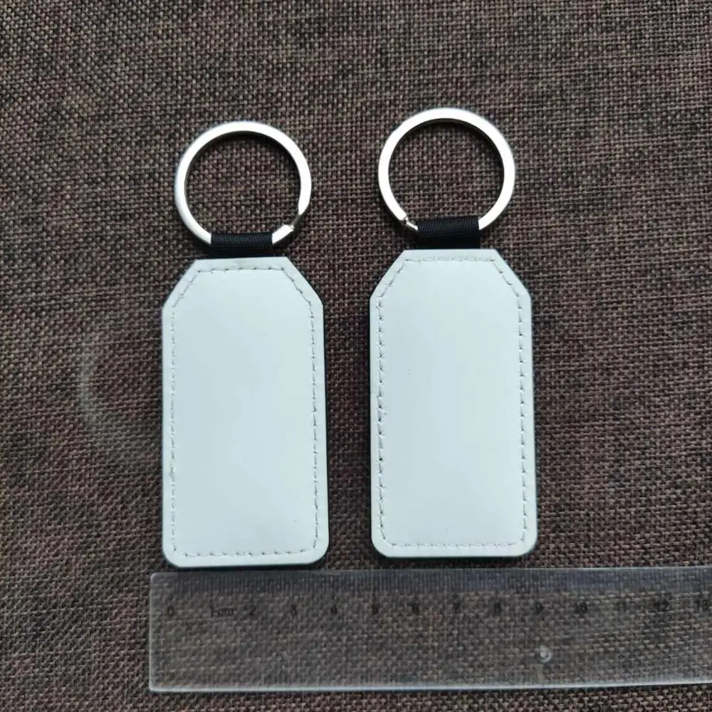 Free Shipping 45pcs/lot Blank Sublimation PU Leather Pendant Tags KeyChain DIY Printing Sublimation Ink Transfer paper 