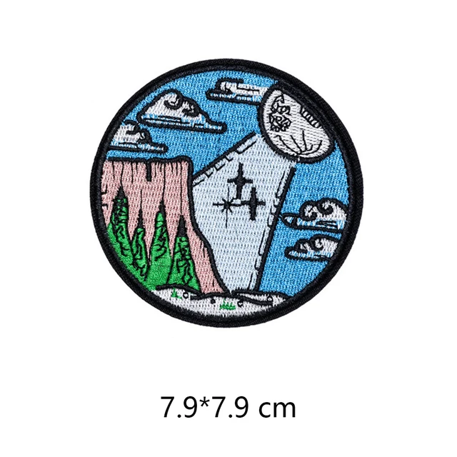Scenery Sun Cute Iron On Patches For Clothes Handmade Sewing Patterns Embroidered Applique Patch On Clothes Stickers Vintage 2
