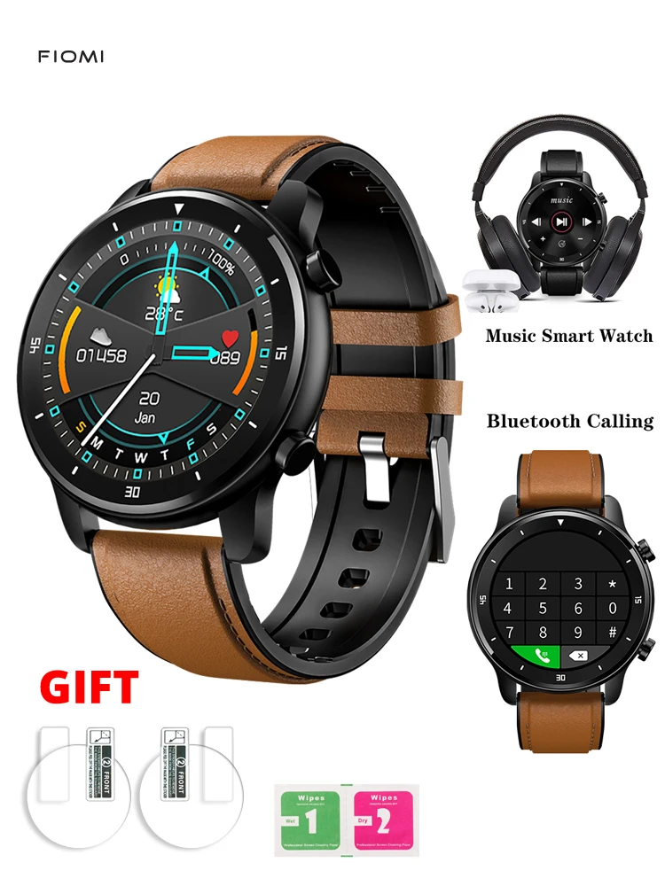 FIOMI MT3 Smart Watch Men full touch screen IP67 Waterproof Bluetooth Music with Heart Rate Monitoring for iOS xiaomi Android |