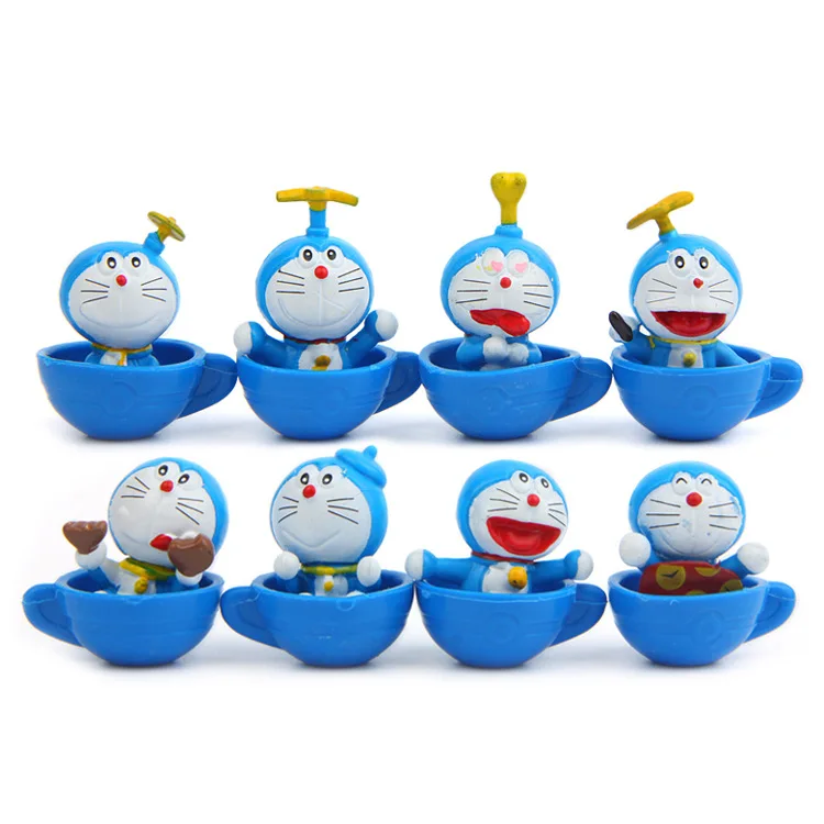 8 шт./компл. 3-4 см Doraemon фигурки японского аниме мультфильм Медведь ПВХ фигурки
