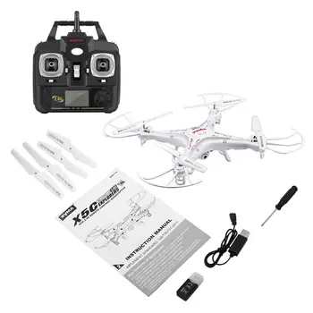 

Syma X5C 2.4G 6-Axes Gyro RC Quadcopter Drone UAV RTF UFO with 2MP HD Camera Stronger Wind Resistance Easily Implement