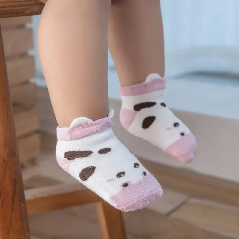 Новые От 0 до 3 лет, новые мягкие хлопковые носки для малышей с резиновой подошвой, милые носки-тапочки с рисунком животных для маленьких мальчиков и девочек короткие носки