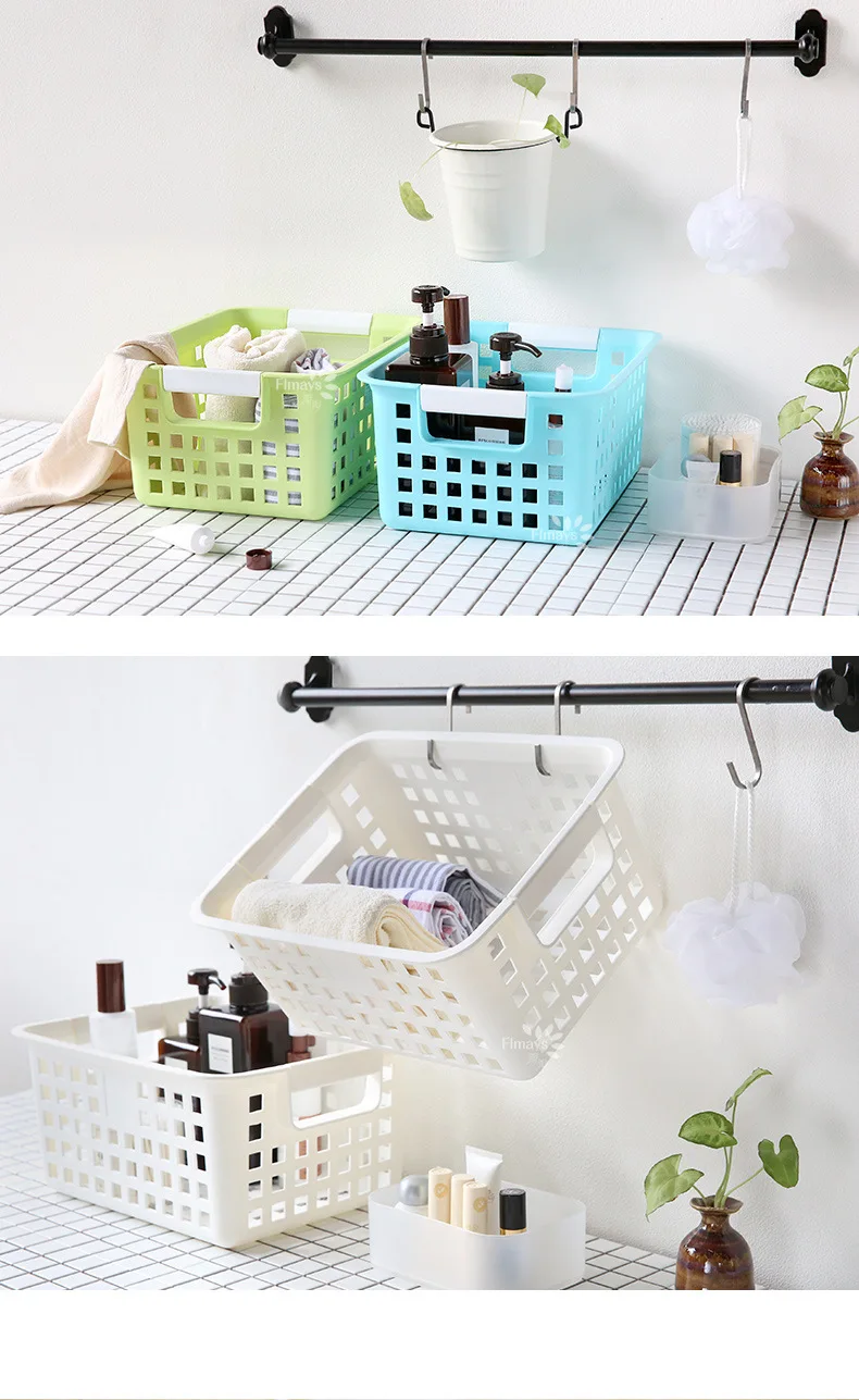 Valve Bath Basket Hand Bathroom Storage Hanging Storage Basket Plastic Desktop Storage Basket Wholesale