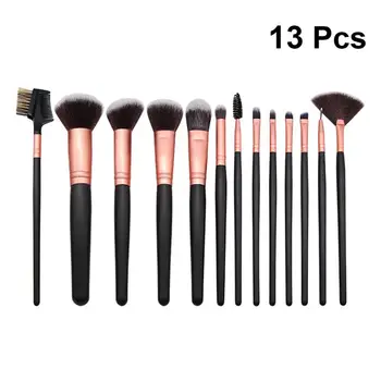 

13pcs Makeup Brushes Set Premium Wood Handle Black Synthetic Makeup Powder Brush Cosmetics Brush For Women Girls Makeup Brushes